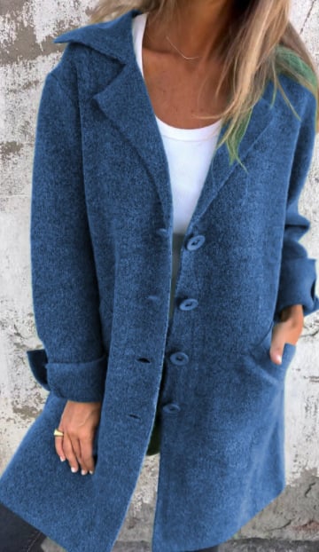 Solvey - Elegant Single-Breasted Wool Coat