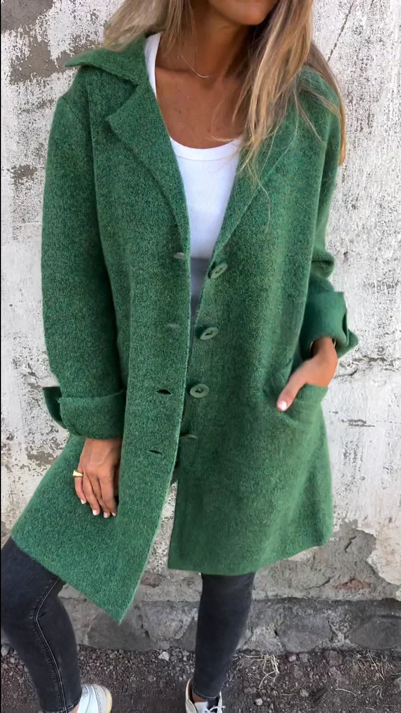 Solvey - Elegant Single-Breasted Wool Coat