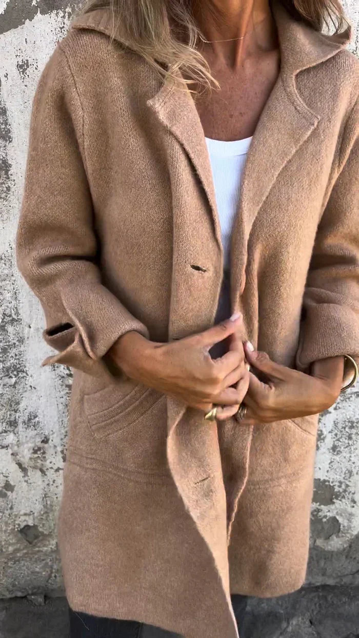 Solvey - Elegant Single-Breasted Wool Coat