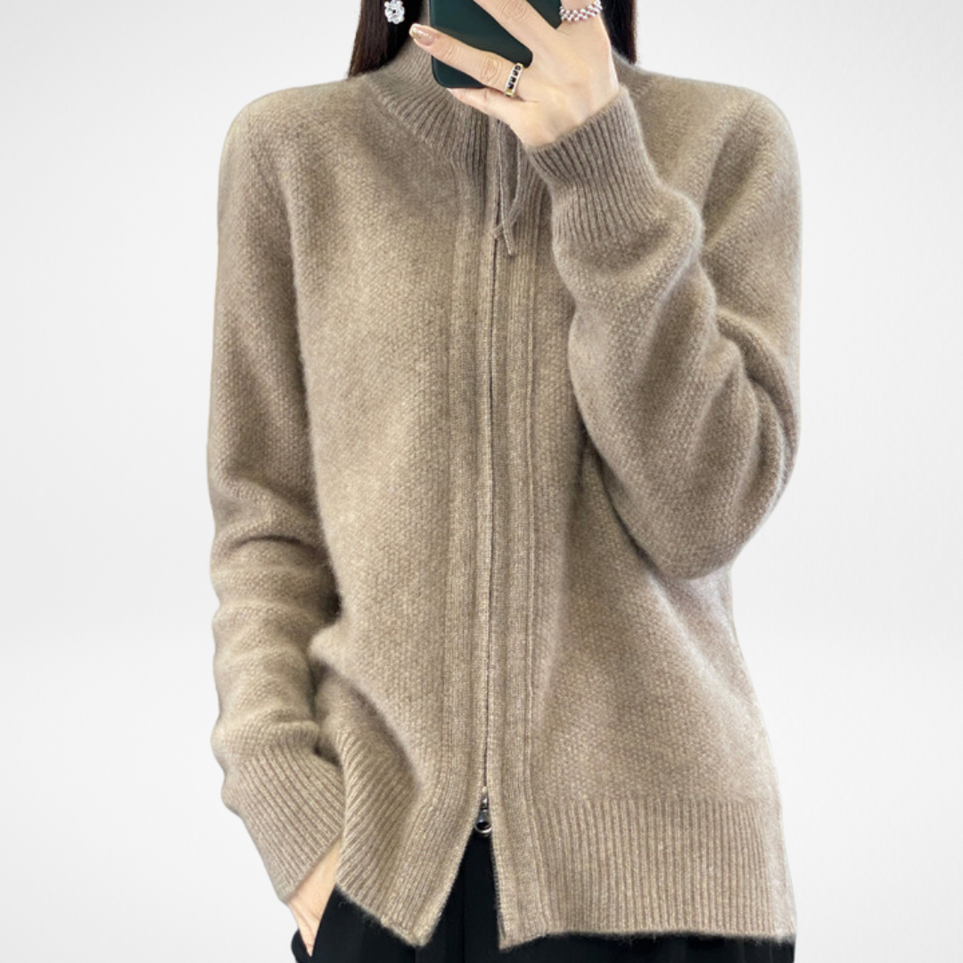 Lux – Zip-Up Cashmere Cardigan