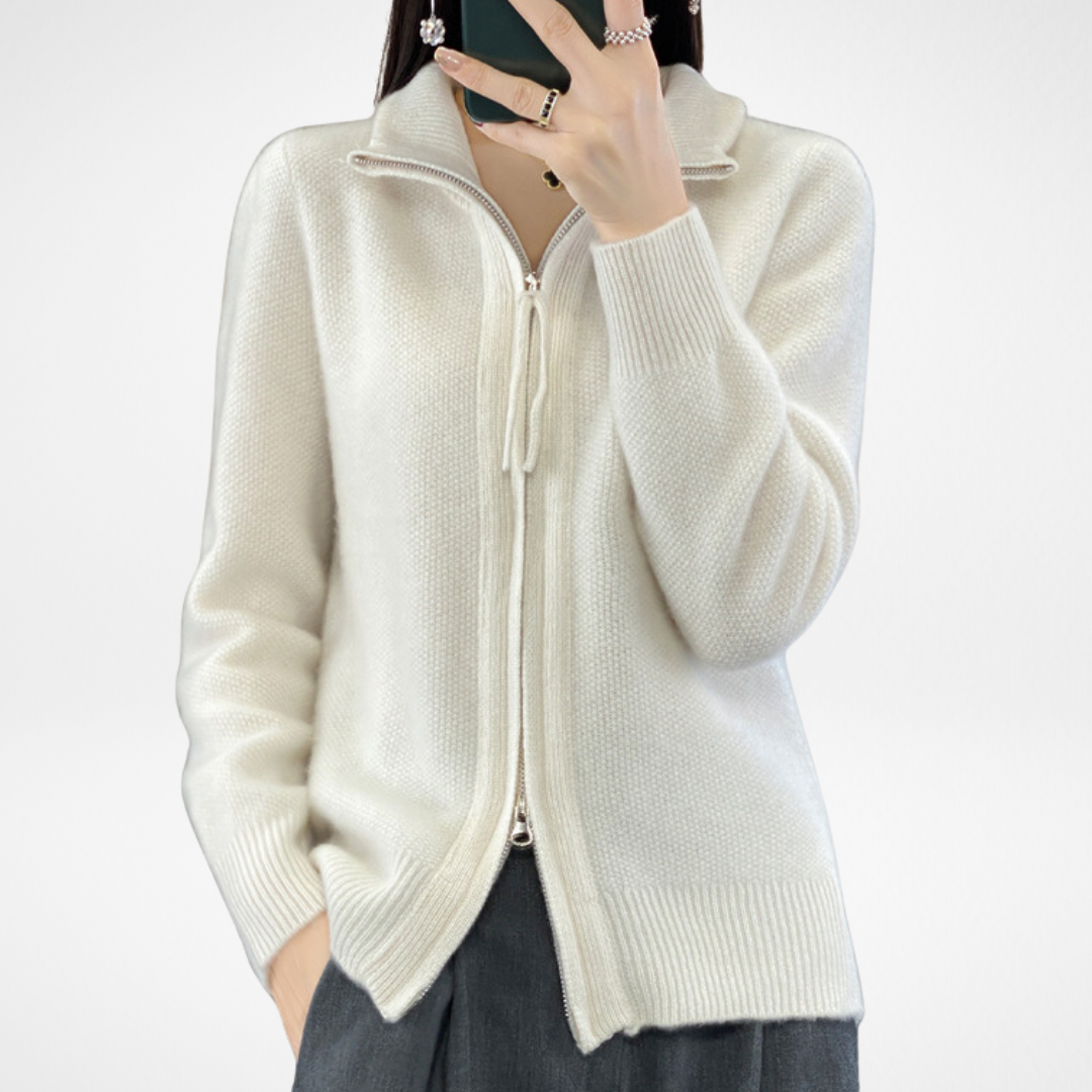 Lux – Zip-Up Cashmere Cardigan