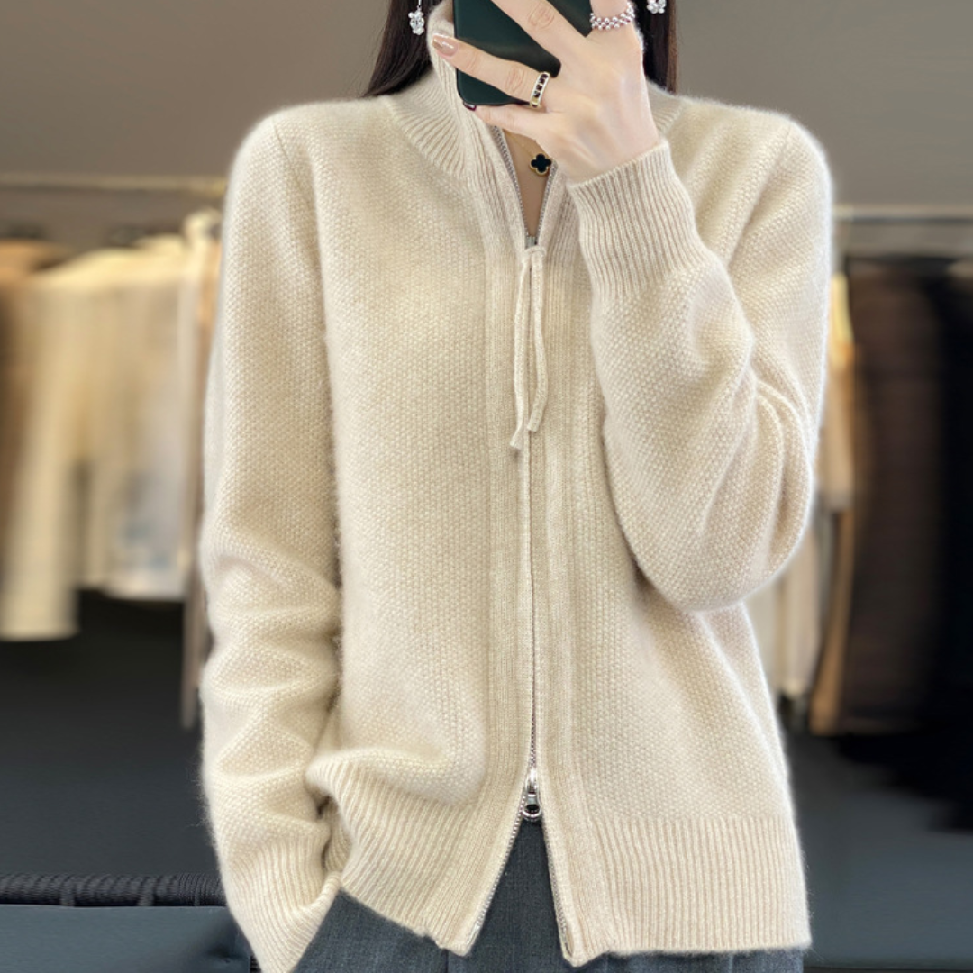 Lux – Zip-Up Cashmere Cardigan