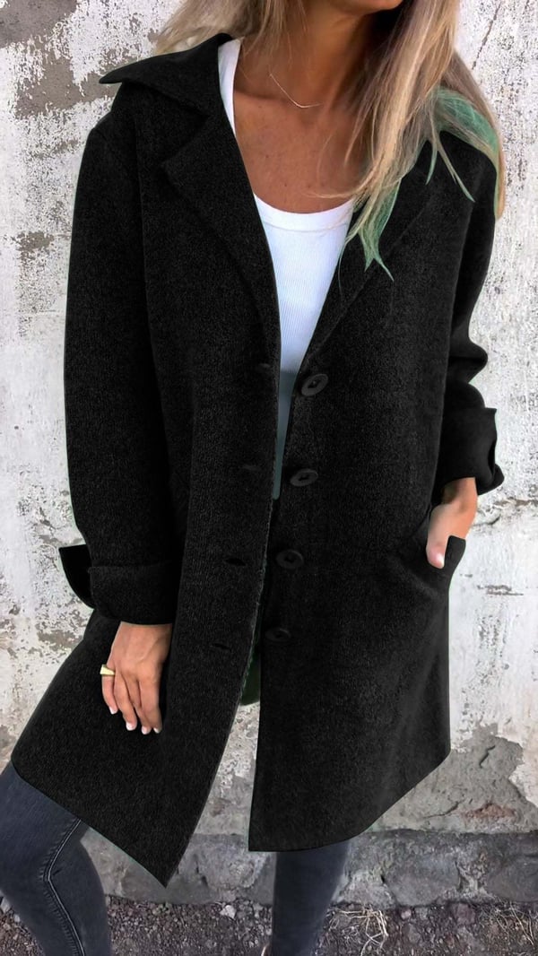 Solvey - Elegant Single-Breasted Wool Coat