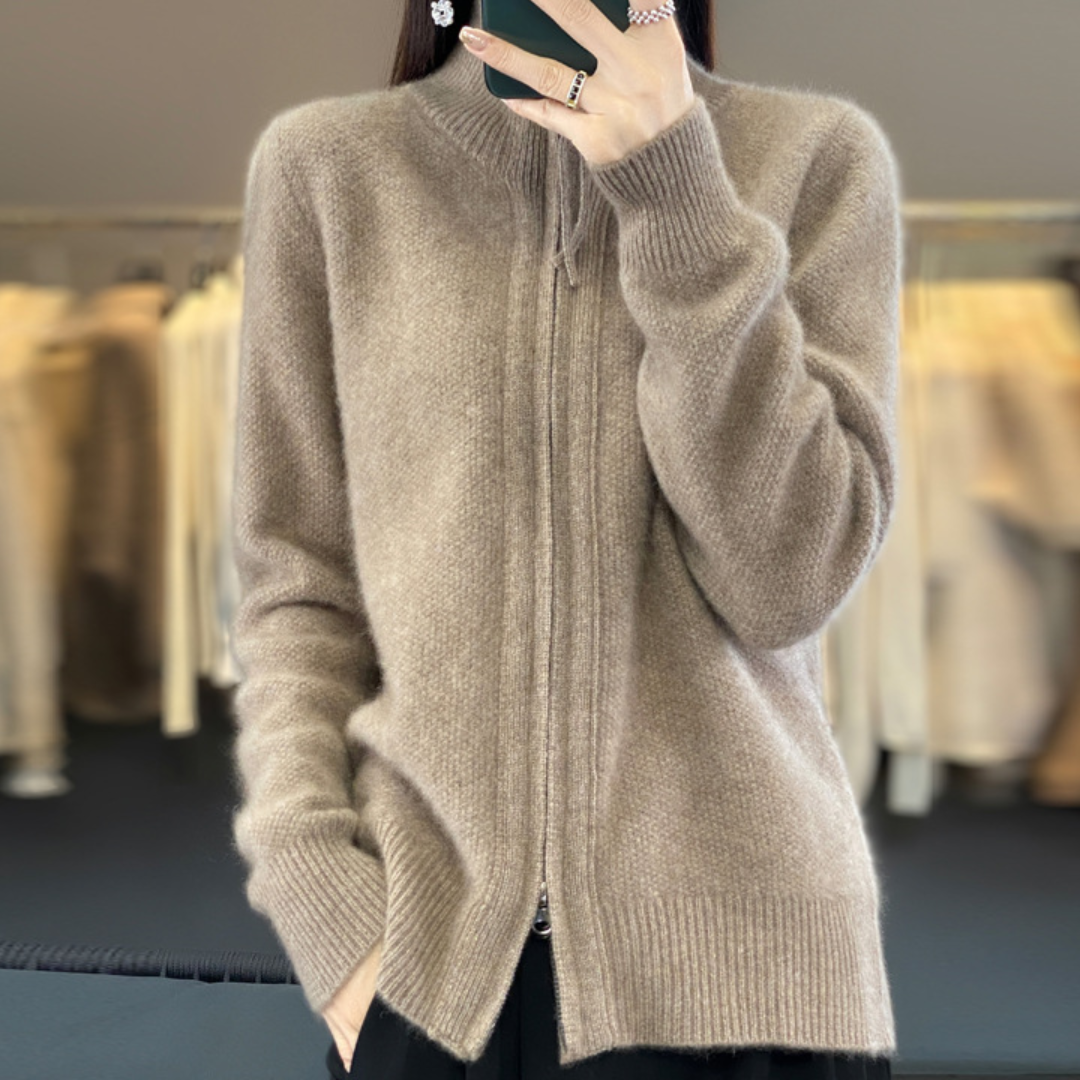 Lux – Zip-Up Cashmere Cardigan