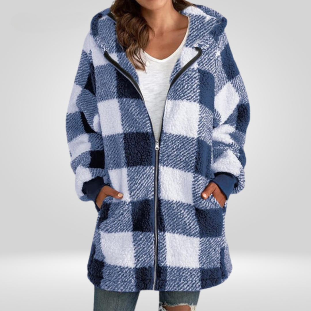 Golden Aura Cozy Plaid Jacket