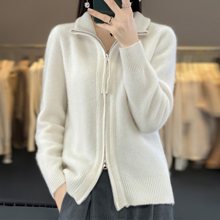 Lux – Zip-Up Cashmere Cardigan