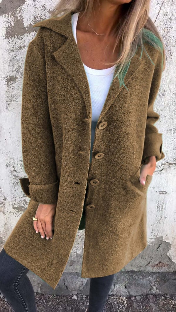 Solvey - Elegant Single-Breasted Wool Coat