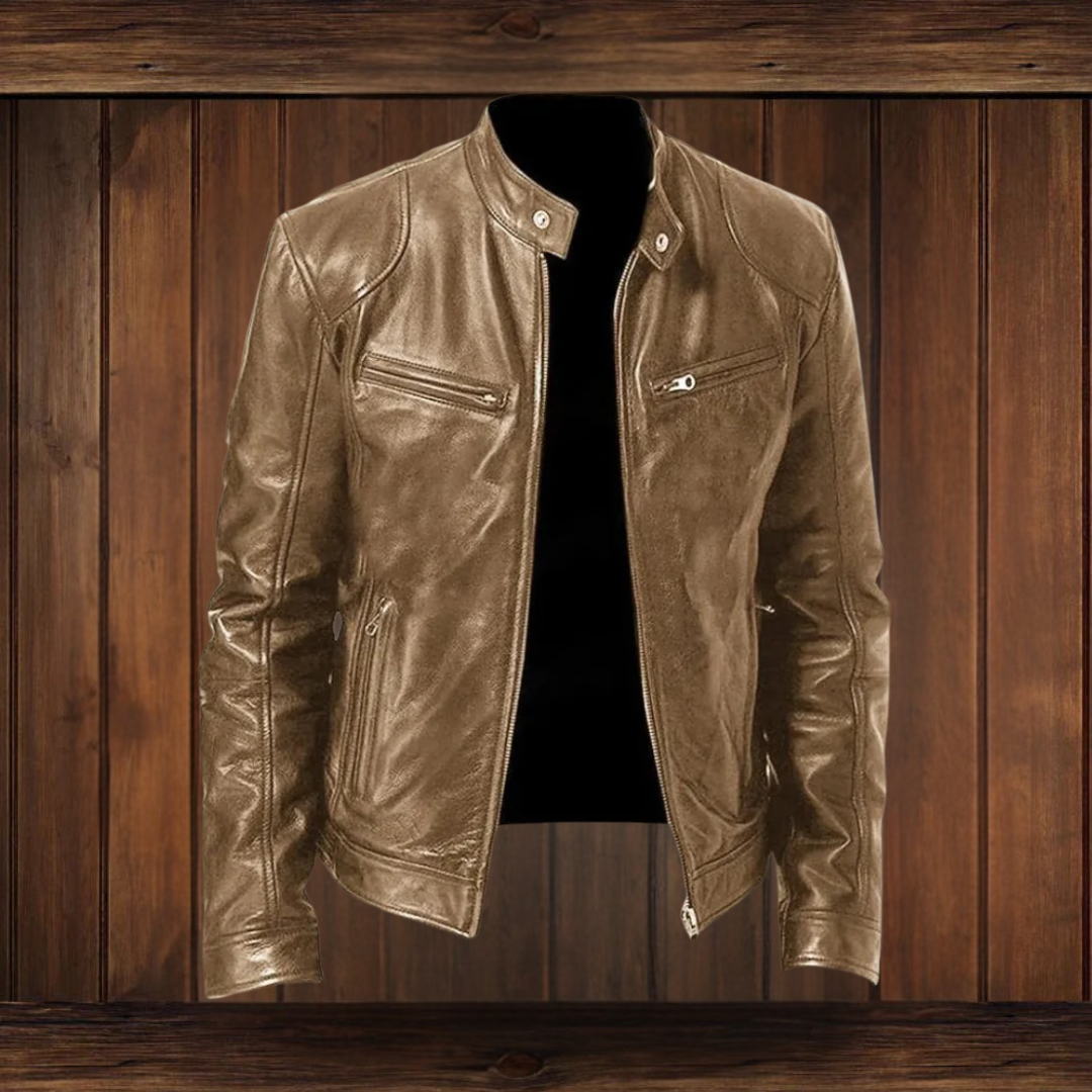 Alex – Premium Leather Biker Jacket with Classic Design