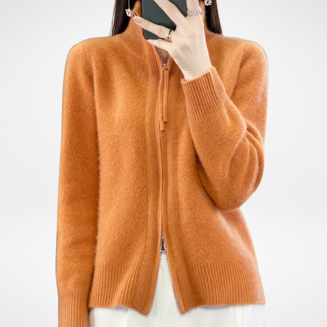 Lux – Zip-Up Cashmere Cardigan