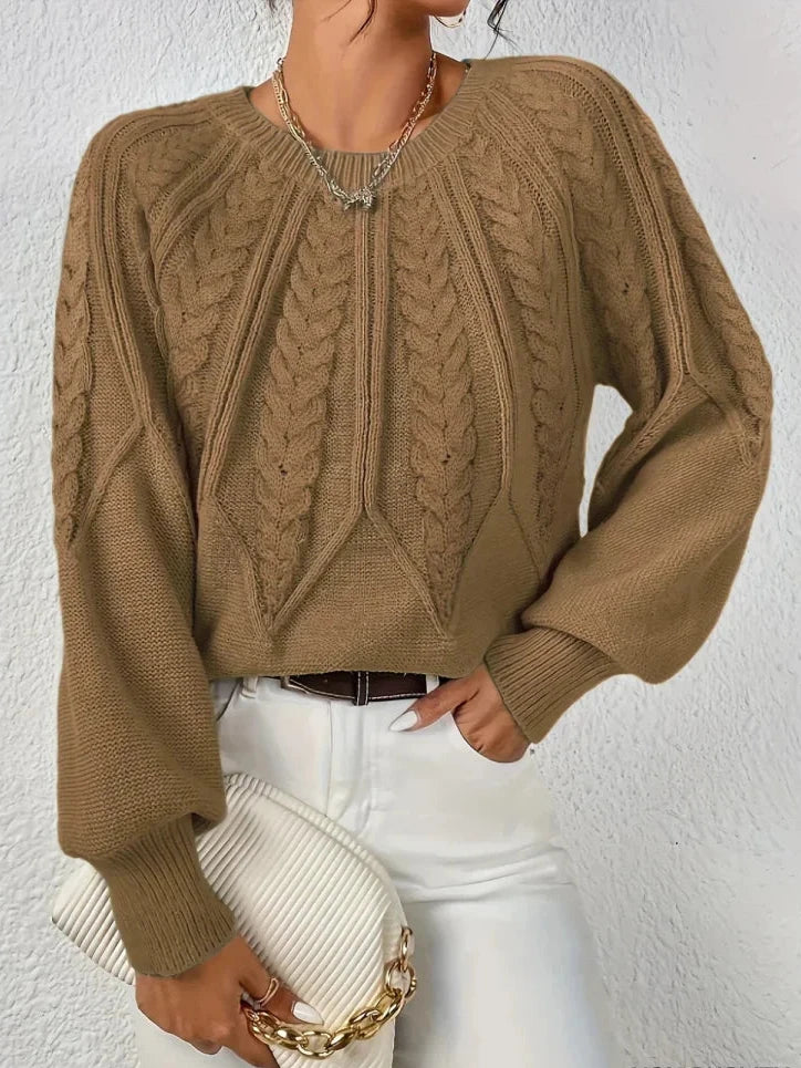 Sophia Chic Cable Knit Sweater