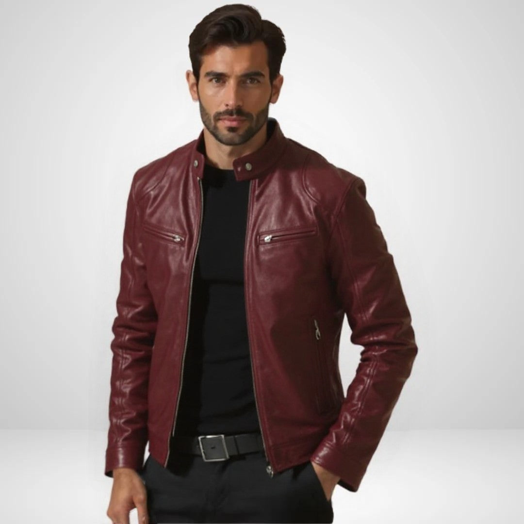 Alex – Premium Leather Biker Jacket with Classic Design