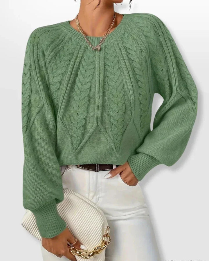 Sophia Chic Cable Knit Sweater