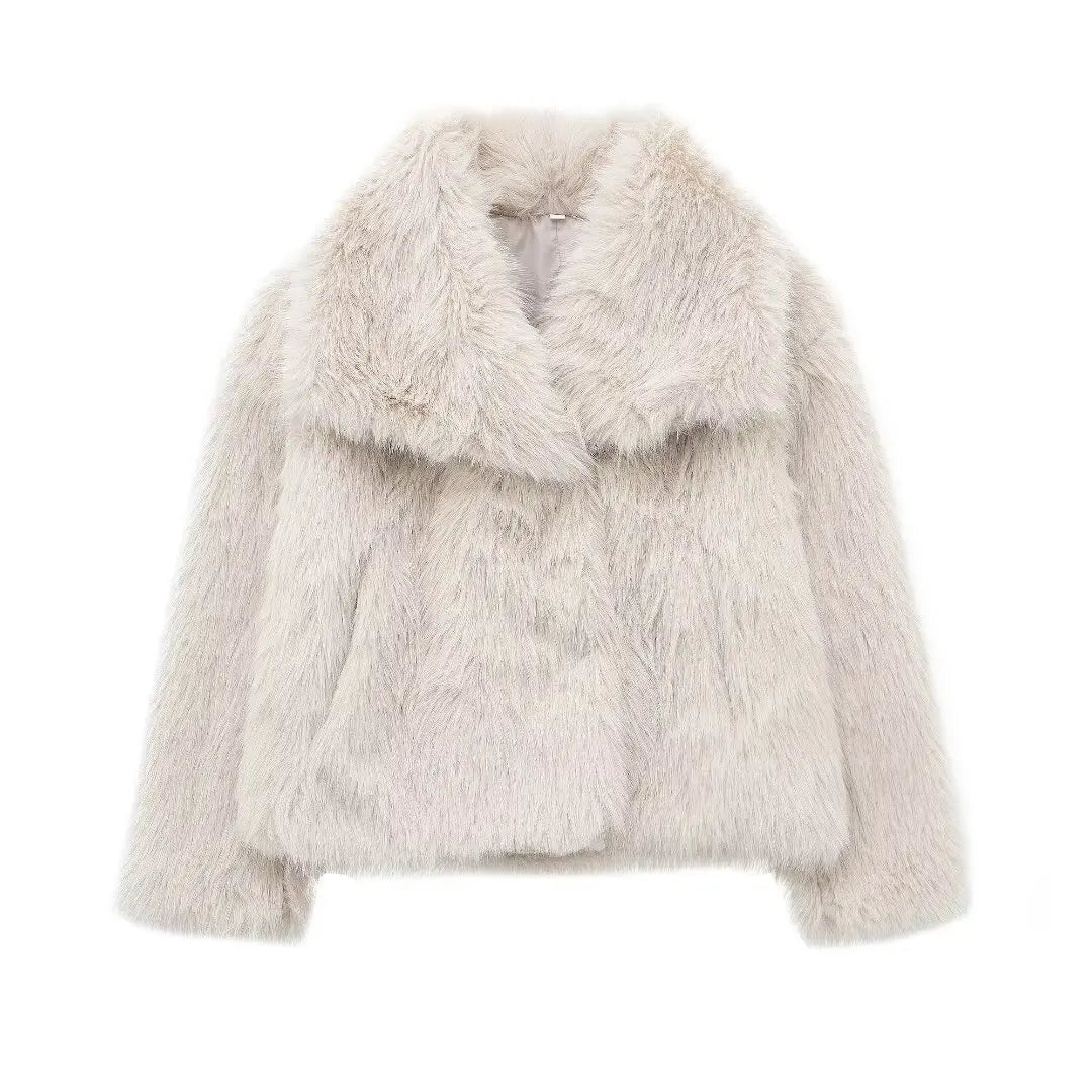 Rosa: Cropped Faux Fur Jacket