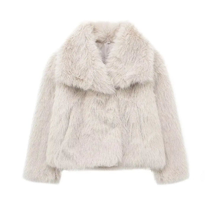 Rosa: Cropped Faux Fur Jacket