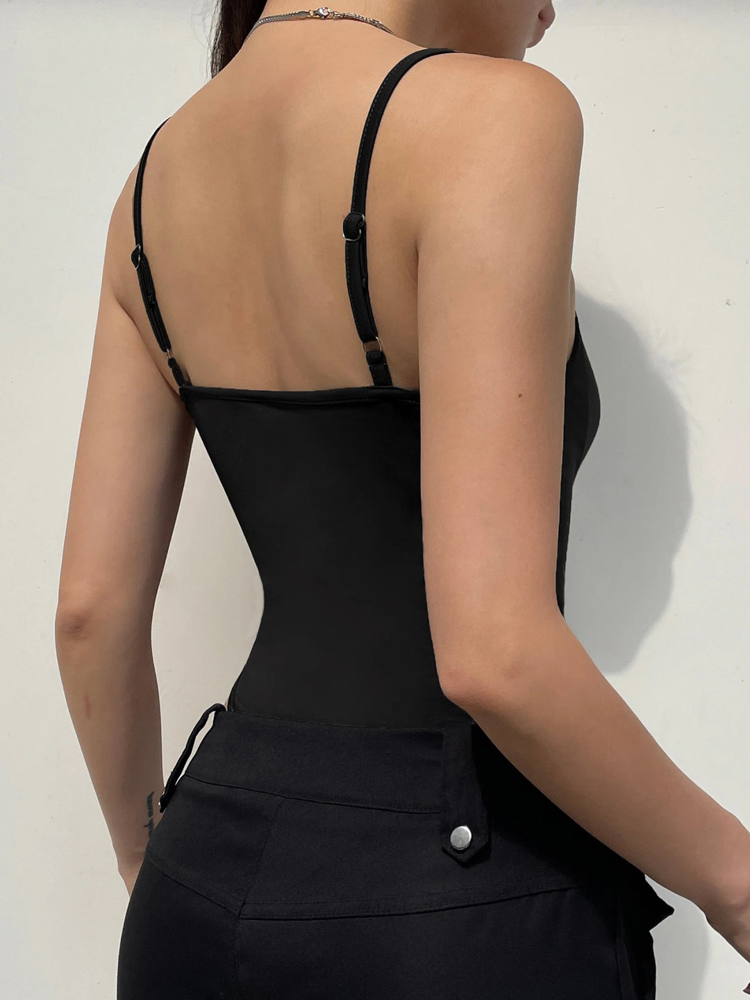 Samsie: Sleeveless Spaghetti Strap Bodysuit