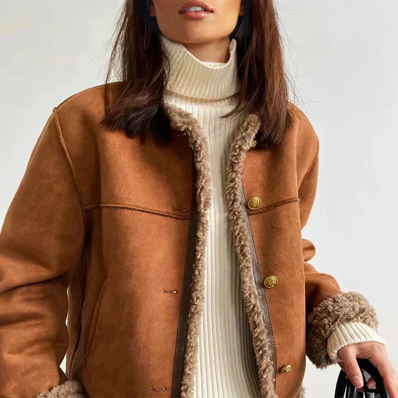 Celeste – Shearling Button Jacket