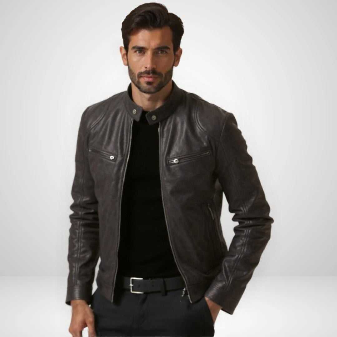 Alex – Premium Leather Biker Jacket with Classic Design