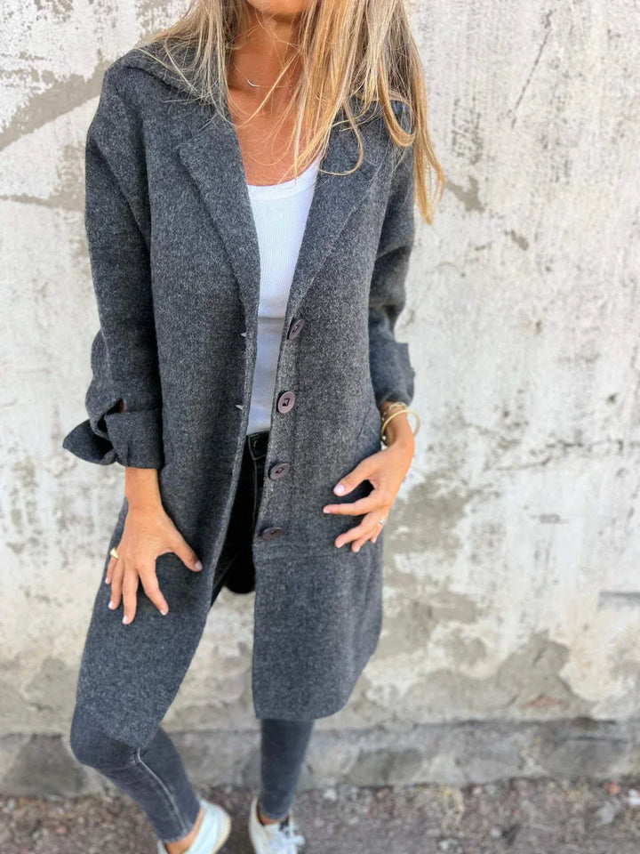 Solvey - Elegant Single-Breasted Wool Coat